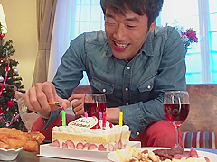 Santa Asian girl gets a nice creampie