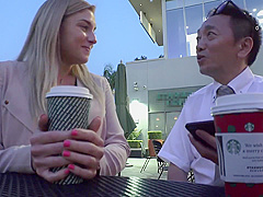 Young Blonde Teen With An Old Man