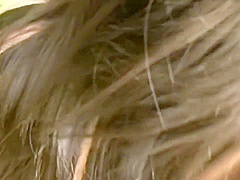 Little Asian slut sucks his dick in a park