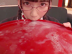 Pretty Japanese babe swallows lots of fucking babies!...