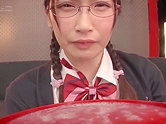 Pretty Japanese babe swallows lots of fucking babies!...