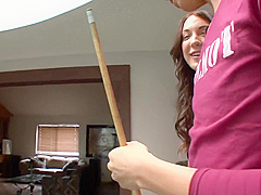 AMWF Amy Brooke Helps Asian Man Play Billiards