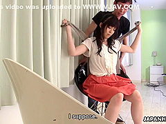 Sena Sakura fingered by a colleague in threesome