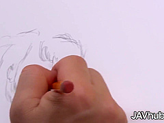 Shy Japanese Cutie Gangbanged By The Art Class