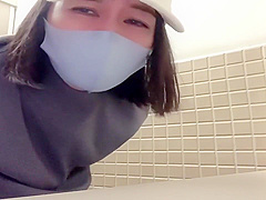 Sneaking Into The Public Mens Restroom! Masturbating For A Long Time Even Though Guys Are Here