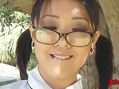 Young Japanese School Girl Saya Song In Short Skirt Riding Cock