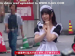 Japanese Girl In Maid Cost Gets Creampied By Stranger