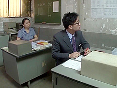 Mature teacher in pantyhose fingering creampie in office