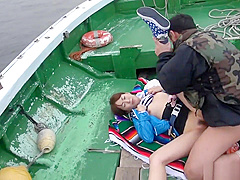 Japanese teen, Nonoka Kaede got fucked in the boat, uncensored