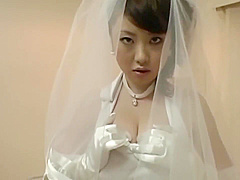 Rarely Found: Big tits Rio tried her wedding Dress!