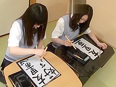 Pretty Japanese lesbian girls Haruna and Yurie