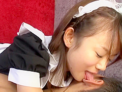 Japanese maid Asuka Hoshino serves her master courteously