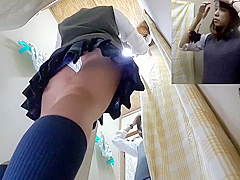 盗撮 すくすく育ったFカップじぇー●の美巨乳 ショップパンチラ＆試着室