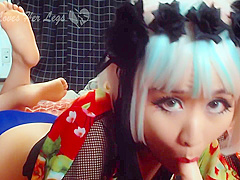 Japanese Uncensored Lily Riverside Gets Tickled Sucks Fucks And Giz On Feet