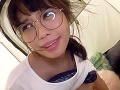 Hot Asian Nerd Girl Gets Massive Facial