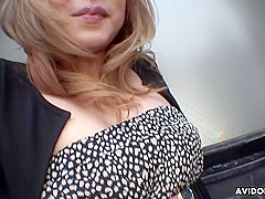 Japanese Blonde Cock Teaser, Nao Gives An Amazing Blowjob