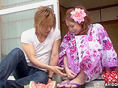 Asian Babe Miharu Kai Blows Hard Dick