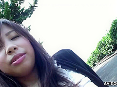 Yammy Asian Girl Karin Asahi Shows Boobs Outdoor