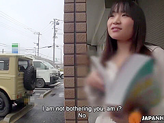 Japanese Slut, Mikoto Mochida Sucks A Strangers Dick Outdoors, Uncensored