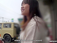 Japanese Slut, Mikoto Mochida Sucks A Strangers Dick Outdoors, Uncensored