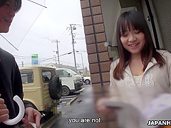 Japanese Slut, Mikoto Mochida Sucks A Strangers Dick Outdoors, Uncensored