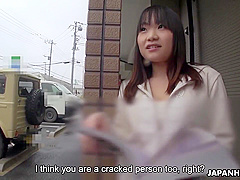 Japanese Slut, Mikoto Mochida Sucks A Strangers Dick Outdoors, Uncensored