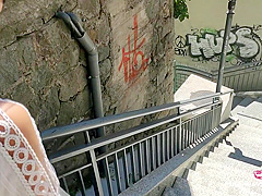 Trying Our New Remote Controlled Vibrator In The Street