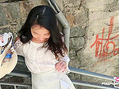 Trying Our New Remote Controlled Vibrator In The Street