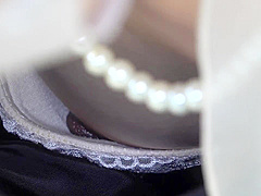 Smartphone personal shooting voyeur footage of the wedding dress-up... panty shots and chest glimpses of the w.875