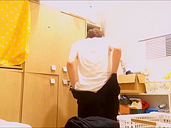 Personal photography The atmosphere is real. . Hidden camera voyeur of an office lady (20s?) changing clothes .914