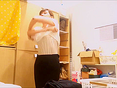 Personal photography The atmosphere is real. . Hidden camera voyeur of an office lady (20s?) changing clothes .914