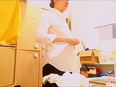 Personal photography The atmosphere is real. . Hidden camera voyeur of an office lady (20s?) changing clothes .914