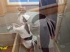 Skinny Japanese Maid Gets Her Hairy Pussy Creampied