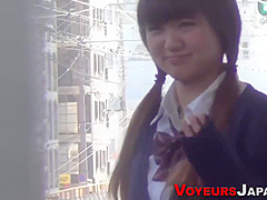Spied On Japanese Teen In Uniform Fingers Pussy In Close Up