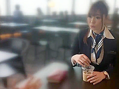 Gachi creampie Genuinely flight attendant Yurika Aoi.