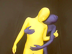 TRANSPARENT YELLOW ZENTAI CUTE GIRL