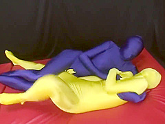 TRANSPARENT YELLOW ZENTAI CUTE GIRL