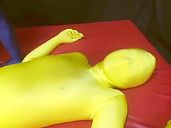 TRANSPARENT YELLOW ZENTAI CUTE GIRL