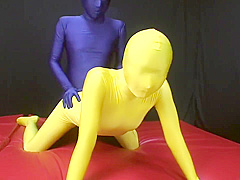 TRANSPARENT YELLOW ZENTAI CUTE GIRL