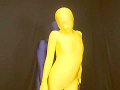 TRANSPARENT YELLOW ZENTAI CUTE GIRL