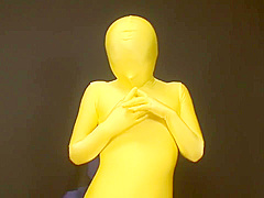 TRANSPARENT YELLOW ZENTAI CUTE GIRL