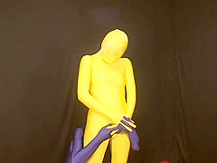 TRANSPARENT YELLOW ZENTAI CUTE GIRL