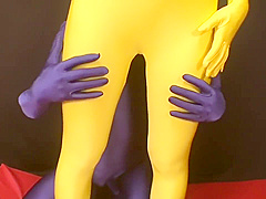TRANSPARENT YELLOW ZENTAI CUTE GIRL