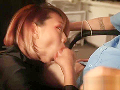 Naughty Ninja Nubile Blows Security Guards Big Cock