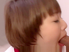 Amateur asian schoolgirl giving cocksuck