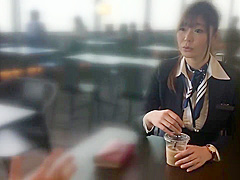 Fuck beautiful cabin attendant in Haneda Airport