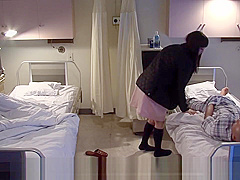 Asian patient fucking his visitor with a sex toy