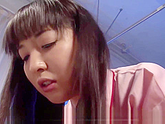 Asian patient fucking his visitor with a sex toy