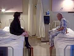 Asian patient fucking his visitor with a sex toy