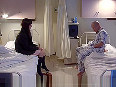 Asian patient fucking his visitor with a sex toy